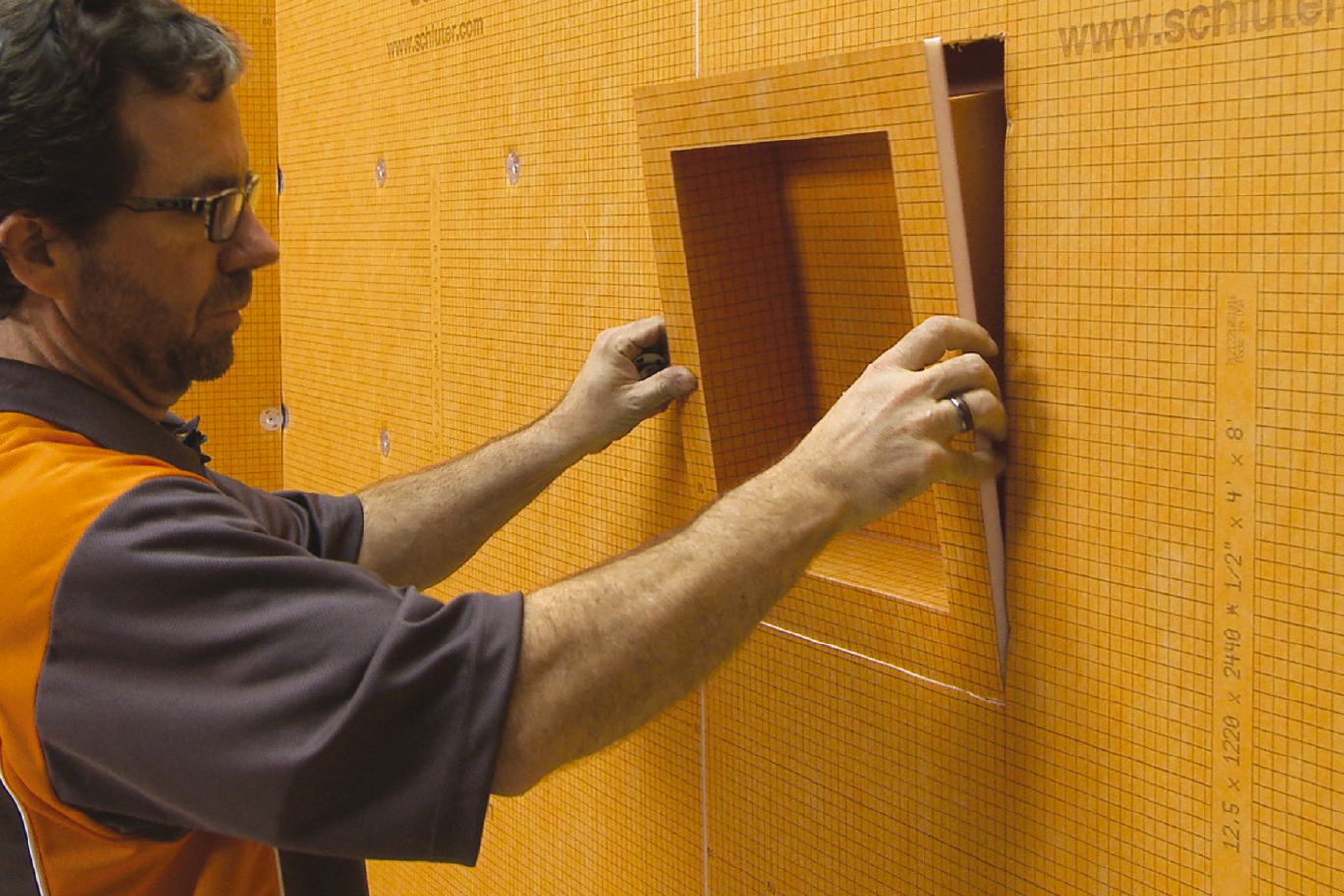 Schluter®KERDIBOARDSN Niches Terra Tile and Marble