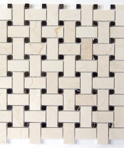 Crema Marfil with St. Laurent dot basketweave