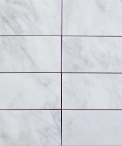 3x6 Oriental White Honed marble