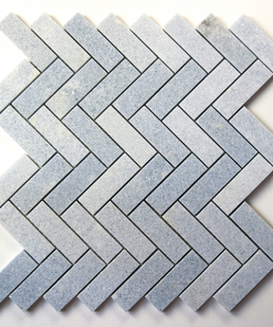 Blue Celeste polished marble Herringbone 1x3