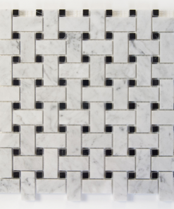 Carrara Gioia / Black dot basketweave