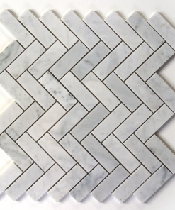 1x3 Carrara Gioia Herringbone 1x3