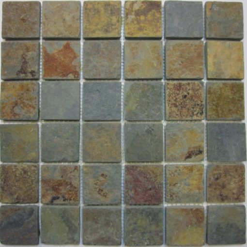 2"x2" China Multicolor Cleft Mosaic Sheet