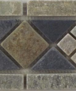 5x12 Golden Sand Slate Black Diamond Border