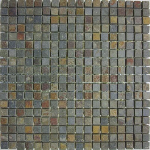 5/8"x5/8" China Multicolor Cleft Slate Mosaic Sheet
