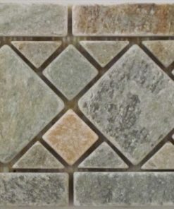 5x12 Golden Sand Quartz Slate Double Diamond Border