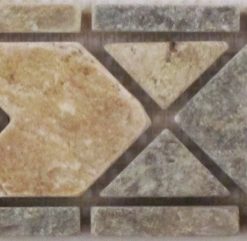 3x12 Golden Sand Quartz Slate Aztec border