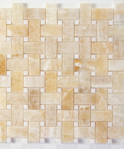Honey Onyx / Pure White Dot basketweave