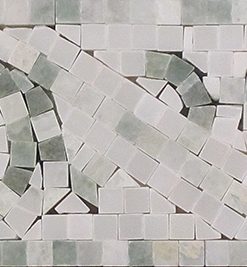 4x12 Border Pure White / Ming Green Polished marble