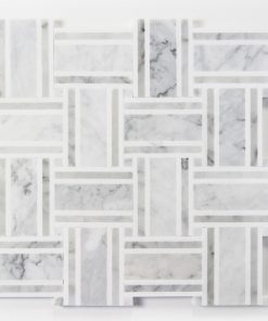 2 1/2x3 5/16 Linea / New Bacon Basket Weave Carrara / Thassos / Carrara Dot