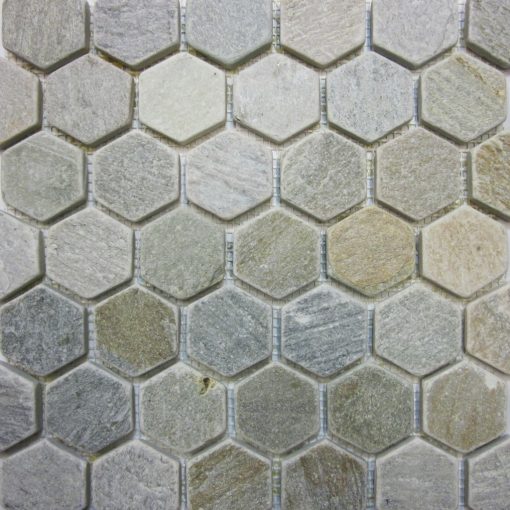 12x12 Golden Sand Quartz Cleft Hex Mosaic
