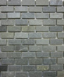 1x2 Leaf Green Slate Brick Mosaic