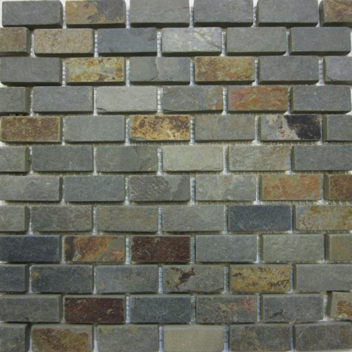 1"x2" China Multicolor Cleft Brick Mosaic