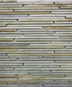 12x12 Golden Sand Quartz Mini Random Stripes Mosaic