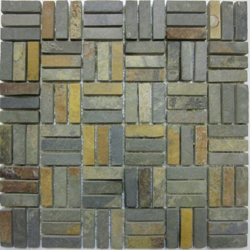 12x12 China Multi-color Slate Cross Stix Mosaic
