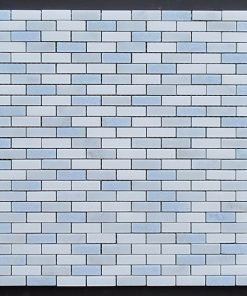 3/8 X 1 1/4 Mini Brick Thassos / Carrara / Blue Celeste