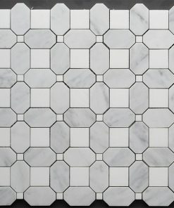 Square Dot Mosaic Carrara / Thassos / Thassos Dot