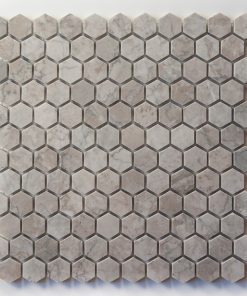 1" Hex Temple grey Polished Marble