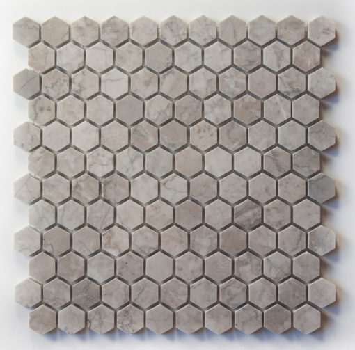 1" Hex Temple grey Polished Marble