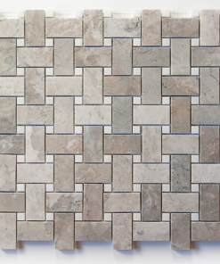 Temple Grey / Pure White dot basketweave