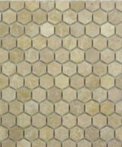 1" Hex Burma Beige Polished marble