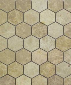2" Hex Burma Beige Polished Marble