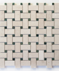 Crema Marfil / Verde Decalio basketweave