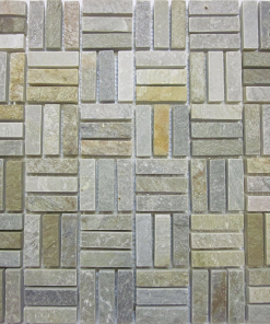 12x12 Golden Sand Quartz Slate Cross Stix Mosaic