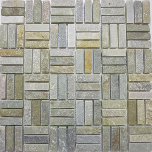 12x12 Golden Sand Quartz Slate Cross Stix Mosaic
