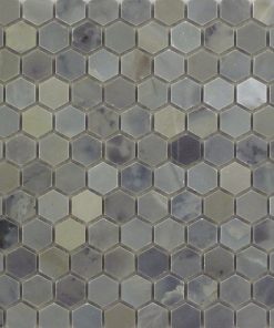 1" Hex Moon polished marble mosaic
