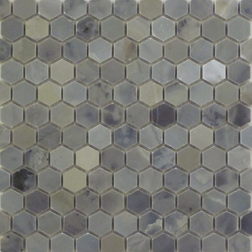 1" Hex Moon polished marble mosaic