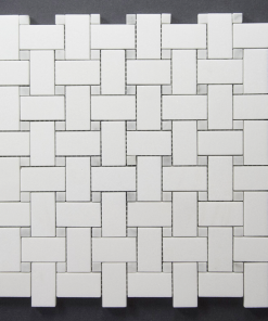 Thassos polished marble with carrara basketweave