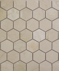 Crema Marfil polished marble 2" Hex