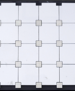 Large Square Dot White Thassos / Crema Marfil