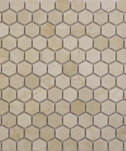 Crema Marfil polished marble 1" Hex
