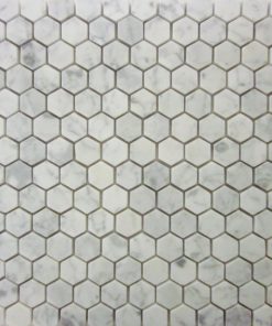 1" Hex Carrara Gioia Polished Marble