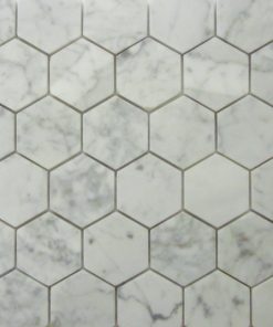 2" Hex Carrara Gioia Polished Marble