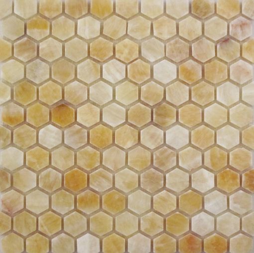 Honey Onyx Polished Marble 1" Hex