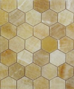 Honey Onyx Polished Marble 2" Hex