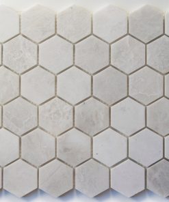 2" Hex Iceberg Polished Marble