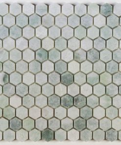 1" Hex Ming Green Polished Marble