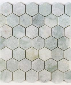 2" Hex Ming Green Polished Marble