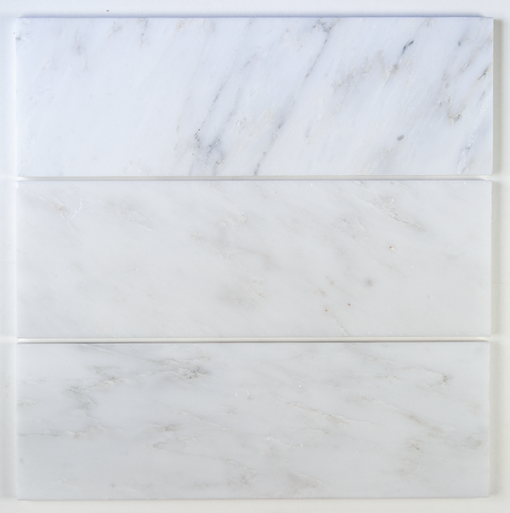 4x12 Oriental White Honed Marble