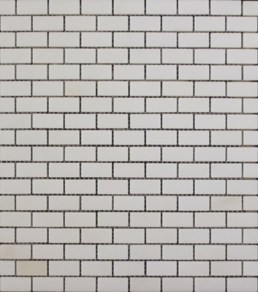 5/8x1 1/4 Pure White Polished Marble Brick