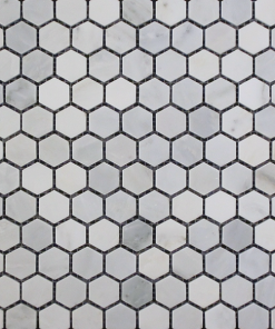 1" Hex Oriental White Polished Marble