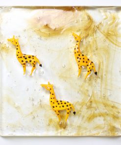 Giraffe pattern Murano Glass Block tile