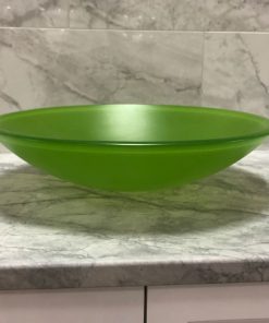 Decorator Vessel Sink in Green Glass