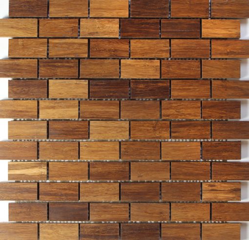 1x2 wood mosaic tile