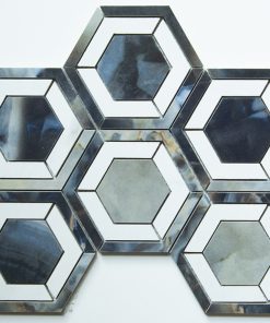 Midnight Blue Esagono Intarsio Mosaic