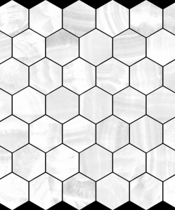 Prestige Recycled Glass Onyx White Hexagon